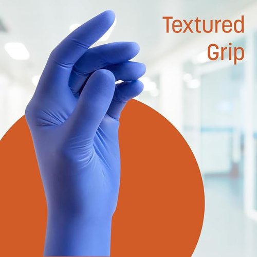 Caring Nitrile Exam Gloves – Blue, Powder-Free, 100 Pack
