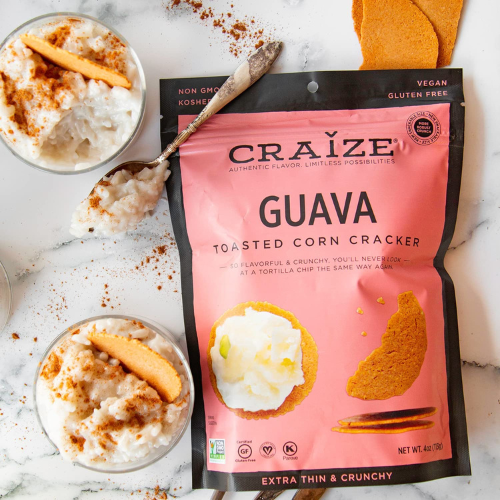 Craize Guava Crisps Gluten Free , Vegan , Kosher , Toasted Corn Crackers 4oz