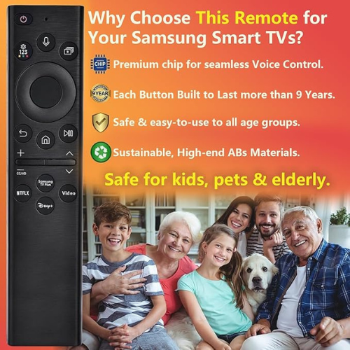 Samsung Smart TV Remote Replacement – 2019–2025, Voice Control