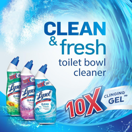 Lysol Toilet Bowl Cleaner Gel – Disinfects , Removes Stains