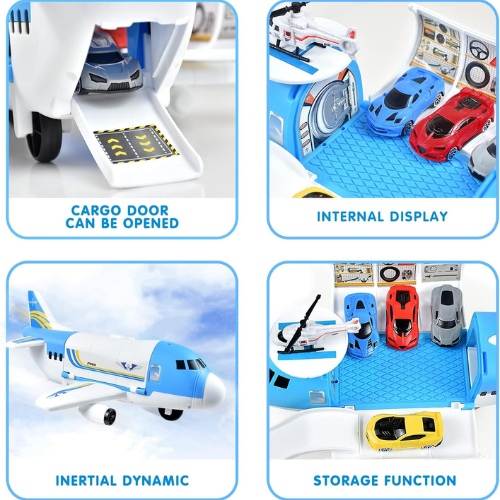 Tuko Transport Cargo Airplane Playset with Cars Toy Airplane .