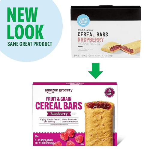 Fruit & Grain Raspberry Cereal Bars – 8 Pack (1.3 oz Each)