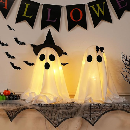 Light-Up Halloween Ghost Decorations – Set of 2