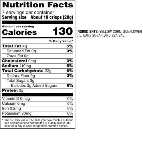 Popcorner Kettle Corn Popped Corn Chips 7 Ounce