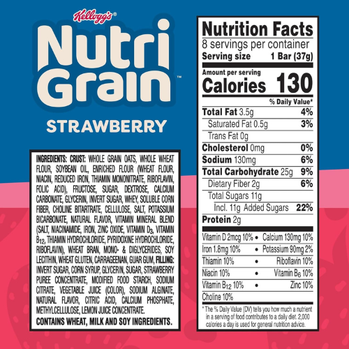 Nutri Grain Soft Baked Breakfast Bars Variety Pack 32 Count