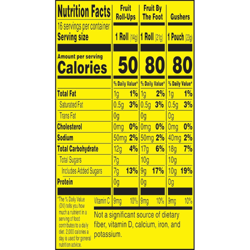 Fruit Roll Ups , Fruit by the Foot & Gushers Variety Pack , 16 Count.