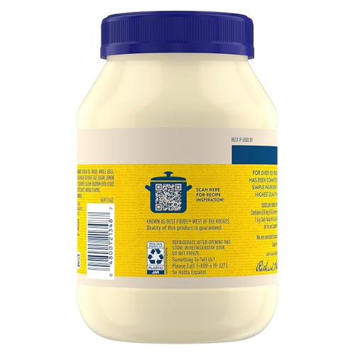 Hellmann’s Real Mayonnaise – 30 oz Jar (1 ct)