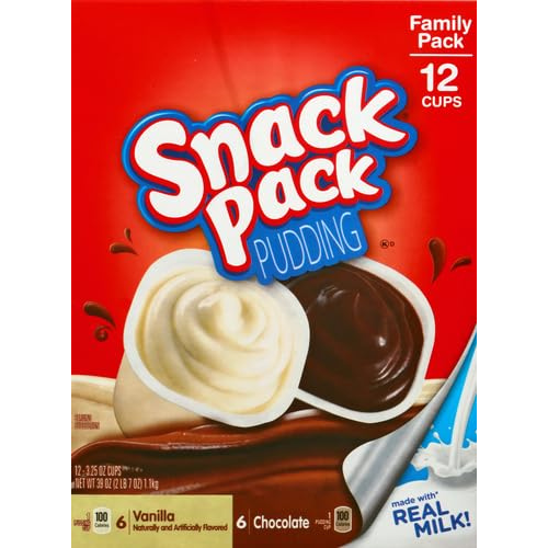 Snack Pack Pudding Cups – Chocolate & Vanilla, 12-Pack
