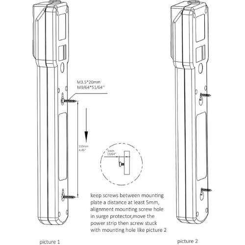 Basics Surge Protector – 6 Outlets, 2ft Cord, 2-Pack