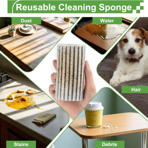 4 Pack Damp Clean Duster Sponge (Gray).