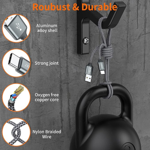 USB A to USB-C Fast Charging Cable β 2-Pack (3.3ft, Braided)