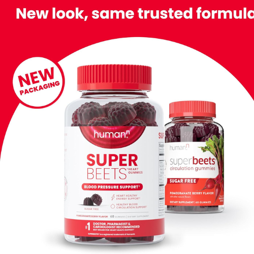 humanN SuperBeets Gummies – Energy & Circulation Support, Sugar-Free, 60ct