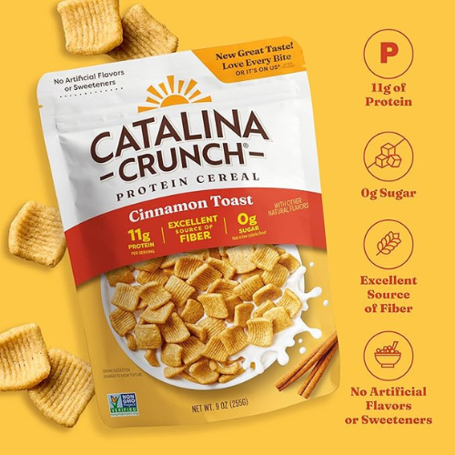 Catalina Crunch Protein Cereal – Cinnamon Toast, 9oz Bag