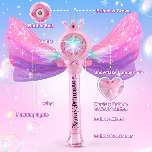 LED Bubble Wands for Kids with Music & Lights & Birthday Gift Toys for Girls.