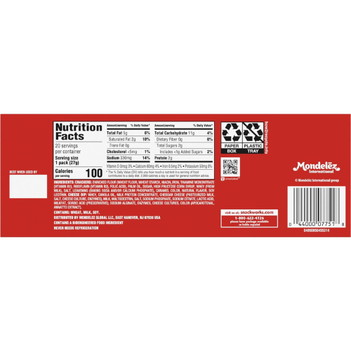 Handi Snacks RITZ Crackers 'N Cheesy Dip  School Snacks , 20 Snack Packs