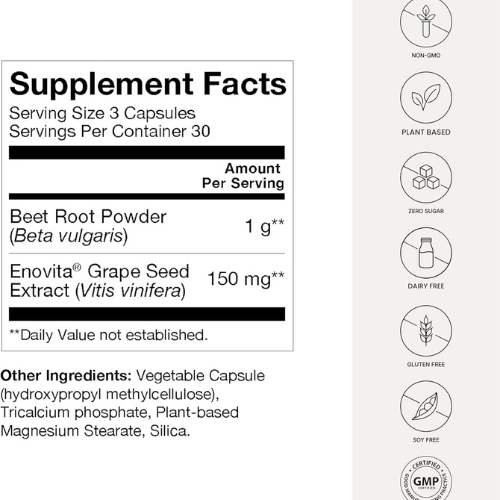 humanN SuperBeets Capsules – Heart Health Support, Non-GMO, 90ct