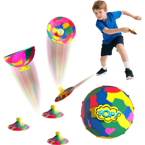Jumping Bounce Popper Toy – 4 Pack Fidget Game for Kids & Adults, Fun Party Favor and Outdoor Play