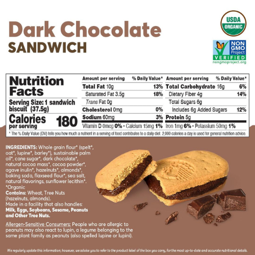 Olyra Dark Chocolate Sandwich Breakfast Biscuits 4 Packs