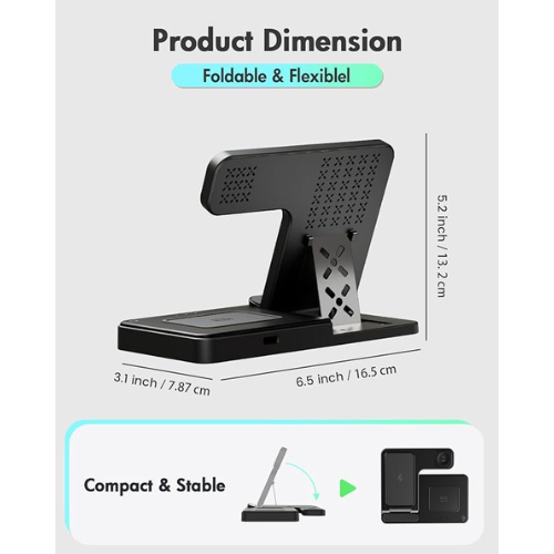 3-in-1 Wireless Charging Station β iPhone, Apple Watch & AirPods