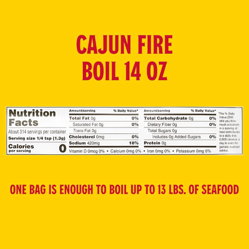 Louisiana Fish Fry Cajun Fire Boil 14oz Bag