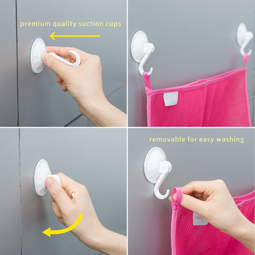 Bathtub Toy Holder Set 2 Mesh Organizers with Ultra Strong Hooks
