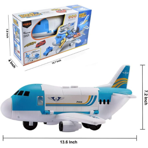 Tuko Transport Cargo Airplane Playset with Cars Toy Airplane .