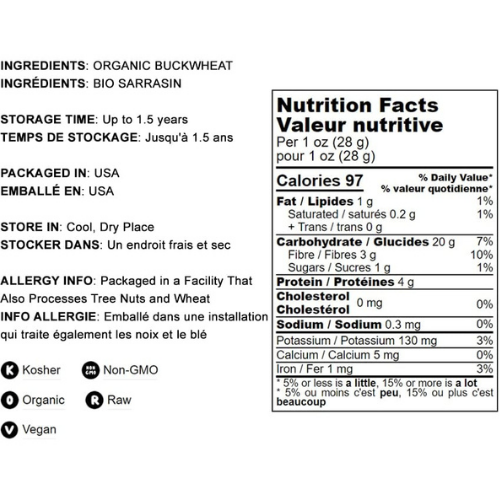 Food to Live Organic Buckwheat Groats, 5 Pounds