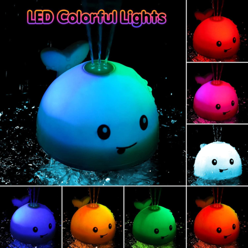 Light Up Whale Baby Bath Toy , Sprinkler & Fountain Toy for Toddlers.