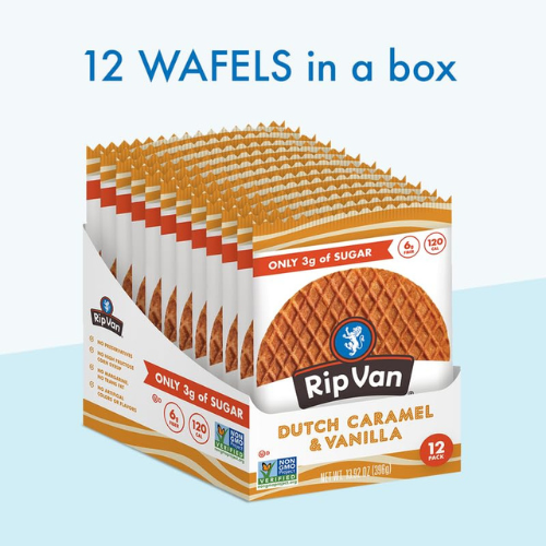 Rip Van Wafels Dutch Caramel & Vanilla Stroopwafels , 12 Count