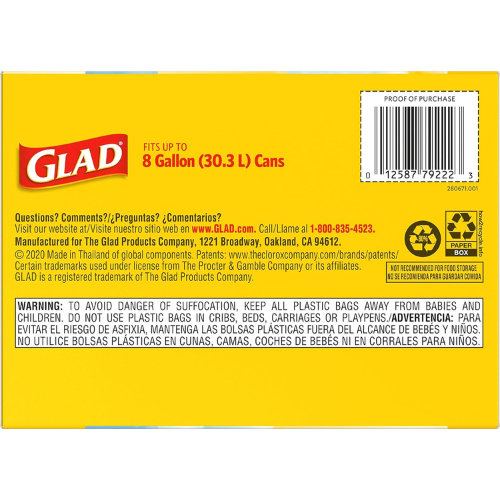 Glad Medium Trash Bags – 8 Gallon, Febreze Fresh Clean Scent