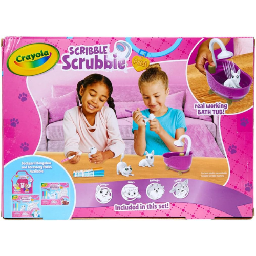 Crayola Scribble Scrubbies Tub Set with 4 Pets Fun Arts & Crafts Gift for Boys & Girls.