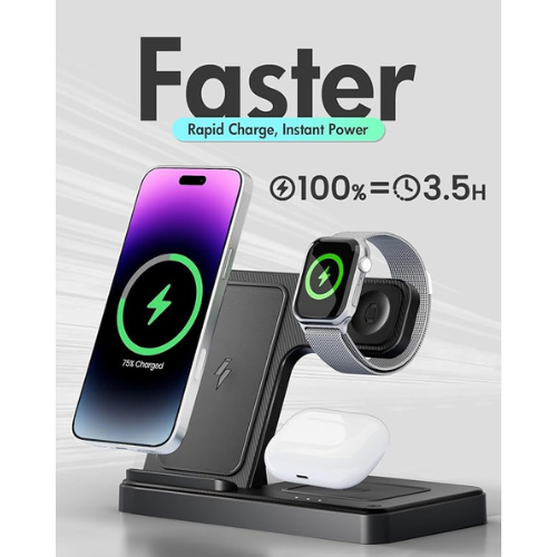 3-in-1 Wireless Charging Station β iPhone, Apple Watch & AirPods