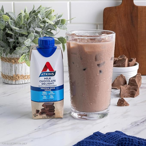 Atkins Protein Shake – Milk Chocolate Delight, 12 Ct