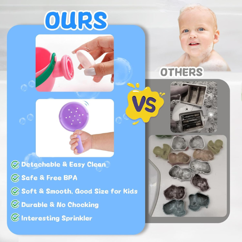 Baby Bath Toys , 5 Piece Mold-Free Water Play Set.