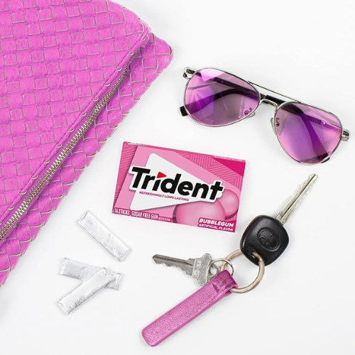 Trident Bubblegum Sugar-Free Gum – 12 Packs, 168 Pieces