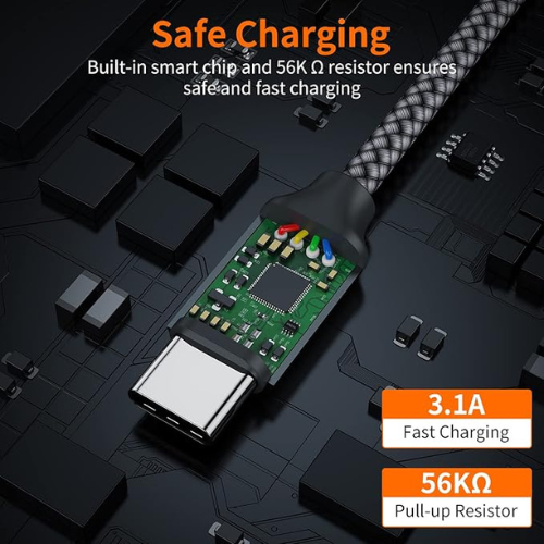 USB A to USB-C Fast Charging Cable β 2-Pack (3.3ft, Braided)