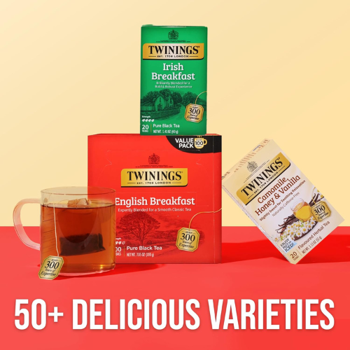Twinings English Breakfast Tea – 100 Individually Wrapped Bags