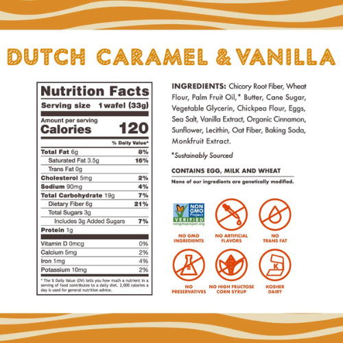 Rip Van Wafels Dutch Caramel & Vanilla Stroopwafels , 12 Count