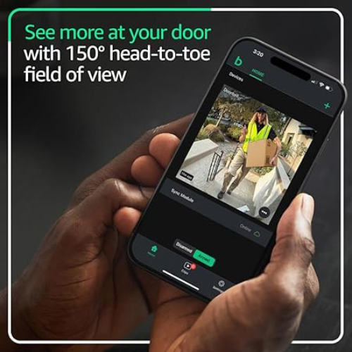 Blink Video Doorbell System β HD View, 2-Year Battery, Black