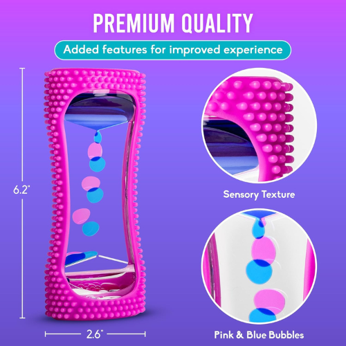 BUNMO Liquid Motion Sensory Bottle Relaxing Bubble Timer Fidget Toy , Purple
