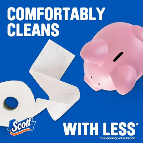 Scott ComfortPlus Toilet Paper β 12 Double Rolls, Septic-Safe