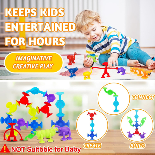 32 Piece Toddler Suction Cup Toys Set.