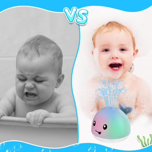 Light Up Whale Baby Bath Toy , Sprinkler & Fountain Toy for Toddlers.