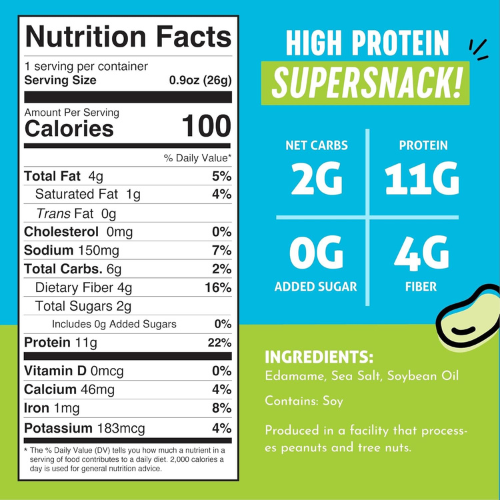 The Only Bean Crunchy Dry Roasted Edamame Snacks Sea Salt 10 Pack