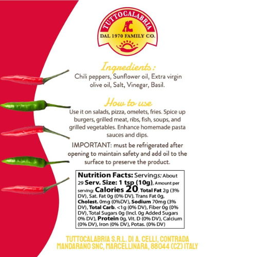 TuttoCalabria Calabrian Chili Pepper Pieces 10oz Jar
