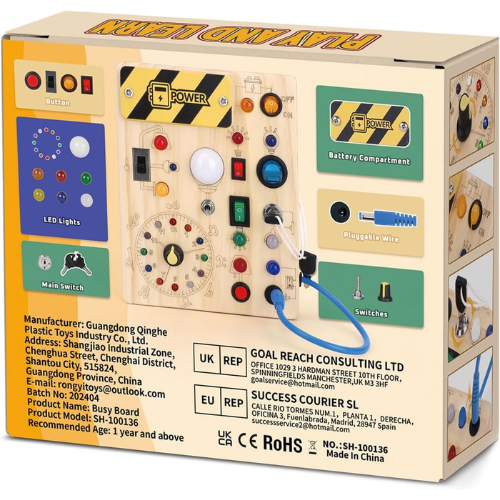 Busy Board Montessori Toy , Perfect Gift for Boys & Girls Ages 1+
