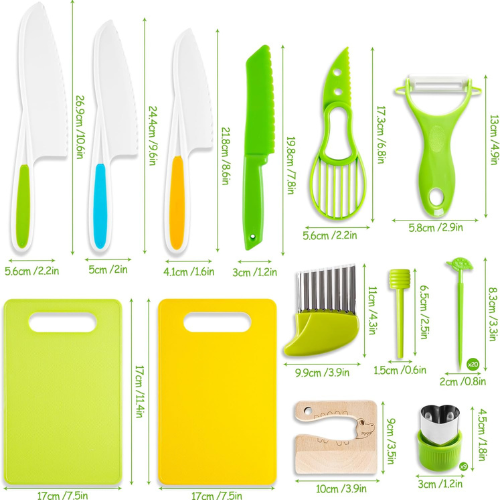 40 Piece Kids Knife Set ,  Montessori Kitchen Tools for Toddlers & Kids.