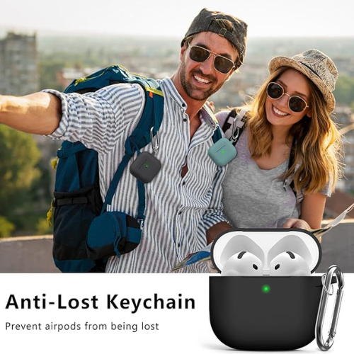 Ljusmicker AirPods 4 Case – Silicone Cover + Cleaner Kit, Black