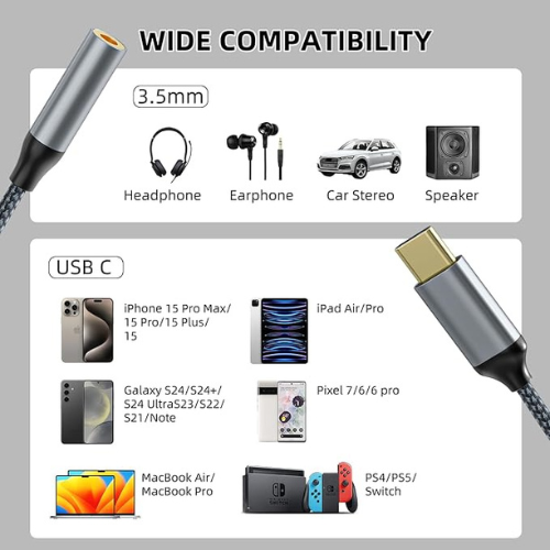 USB-C to 3.5mm Audio Adapter β 2-Pack (Black)