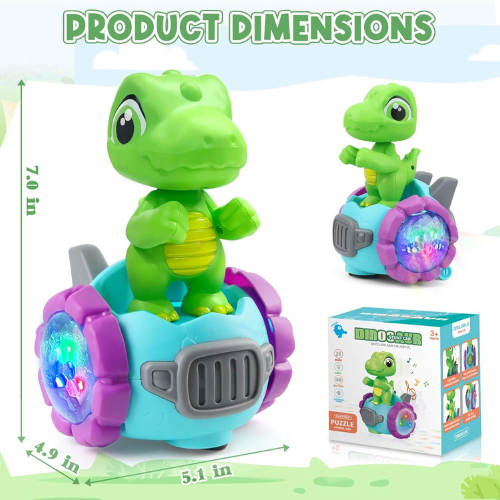 Dinosaur Robot Car Toy with Lights & Music , Fun Birthday & Christmas Gift